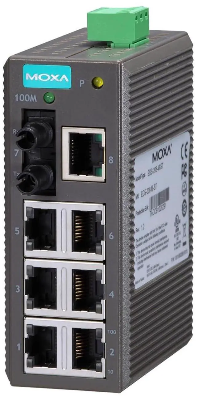 Alt view image 5 of 7 - MOXA EDS-208 8-Portentry-Level Unmanaged Ethernet Switches | EDS-208Series