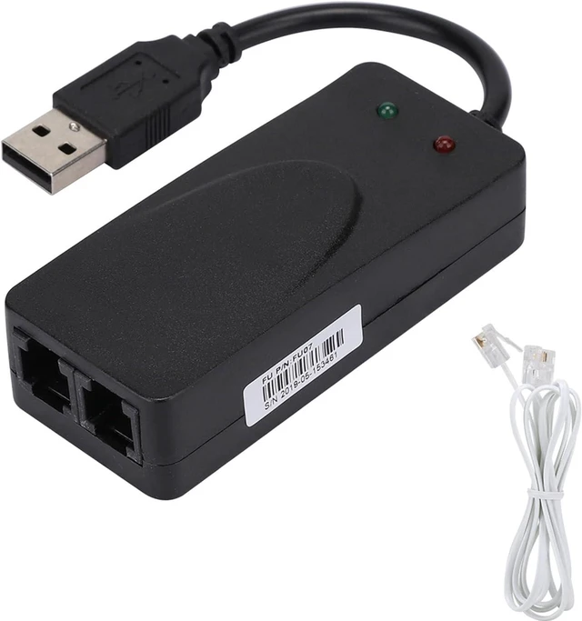 Main image of Dual Ports Usb2 0 56K Voice Fax Data External Modem - Dual Port, V 90 V 92, Win 7/8/10/Xp Compatible, Auto-Dial, Tone and Pulse Dialing, Auto Answer