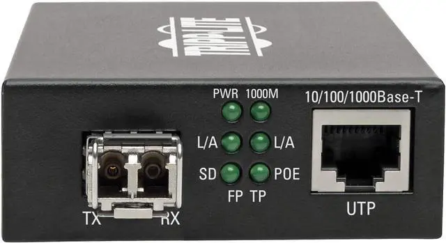 Alt view image 3 of 5 - Tripp Lite Network Copper RJ45 Ethernet to Fiber LC Duplex Multimode Extender Converter, 850nm Wavelength, Power Over Ethernet+, Gigabit, Extend 1800 Feet / 550M, 2-Year Warranty (N785-P01-LC-MM1)