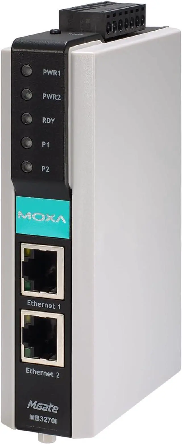 Alt view image 3 of 3 - MOXA MGate MB3270 2-Port Advanced Modbus Gateway, 0 to 60°C Operating Temperature