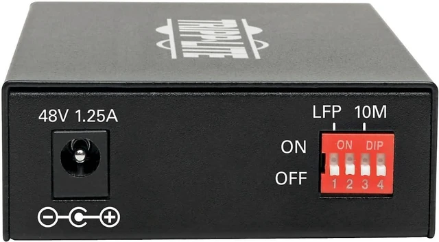 Alt view image 3 of 6 - TRIPP LITE Industrial Heavy-Duty Network Copper Ethernet to Fiber Optic SFP Transceiver Media Converter Extender, Gigabit, Power Over Ethernet+, DC Power, 2-Year Warranty (N785-P01-SFP)