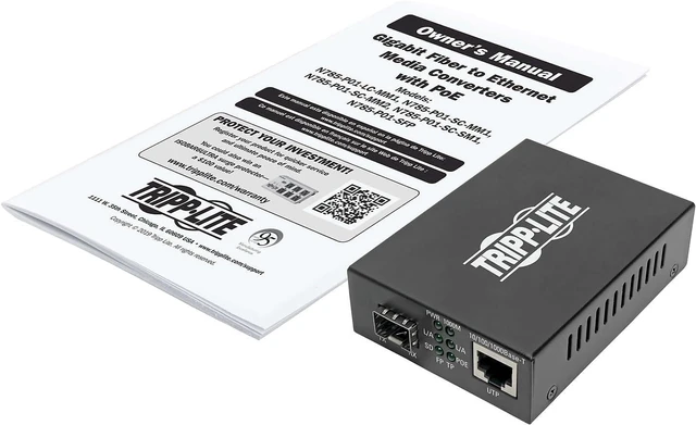 Alt view image 5 of 6 - TRIPP LITE Industrial Heavy-Duty Network Copper Ethernet to Fiber Optic SFP Transceiver Media Converter Extender, Gigabit, Power Over Ethernet+, DC Power, 2-Year Warranty (N785-P01-SFP)