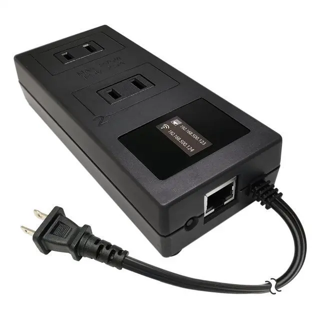 Main image of ezOutlet5-2R - Dual Outlet Internet Enabled IP & WiFi Remote Power Switch with Automatic Reboot - iOS | Android | Cloud | 2 Web Controllable AC Power Outlets - Model EZ-73a