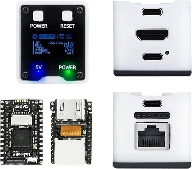 Alt view image 3 of 7 - Sipeed NanoKVM IP KVM Over IP with Case, 1080P 60fps HDMI to USB Remote Control, RISC-V Based Mini KVM for Remote Server Management, BIOS Access, Support PoE & OLED Display (Full Kit)