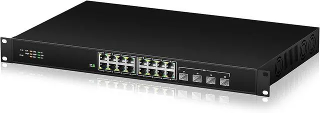 Main image of 16 Port 2.5G Network Ethernet Switch, 16 x 2.5Gb RJ45 Ports, 4 x 10G SFP Slots, 240Gbps Switching Capacity, Desktop or Rack Mount/Metal Case/Fan Cooling/Plug and Play Unmanaged