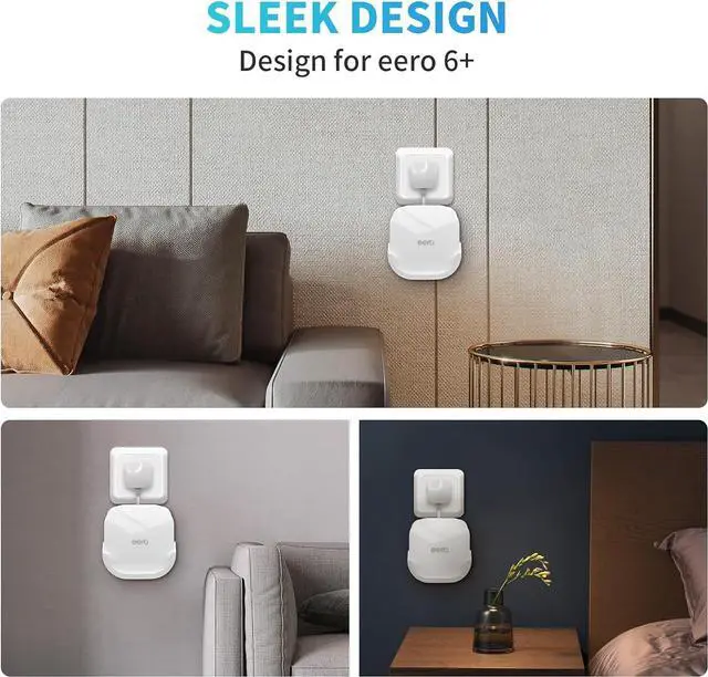 Alt view image 3 of 7 - 2Pack Wall Mount Holder for eero 6 Plus 6+ and eero 6 Router Mesh Wi-Fi System,Wall Mount Stand Bracket for eero 6 Plus and eero 6 tri-Band Mesh,Wall Bracket for eero 6+ Extender Router Wire Organizer