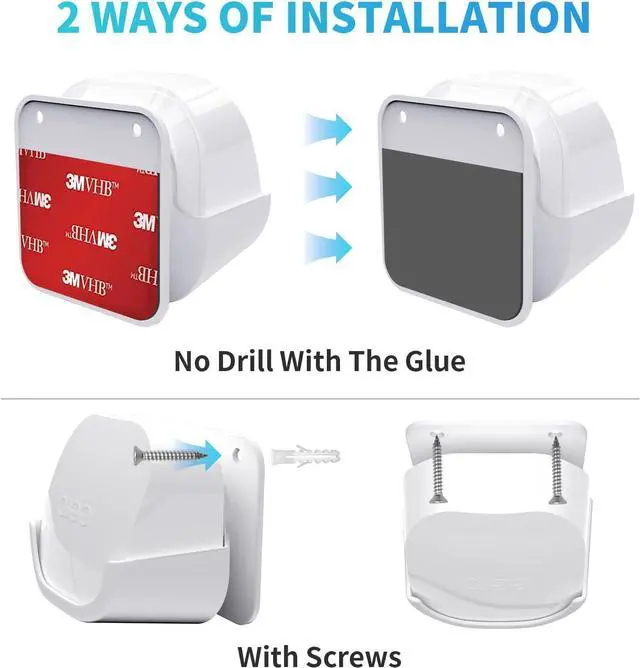 Alt view image 5 of 7 - 2Pack Wall Mount Holder for eero 6 Plus 6+ and eero 6 Router Mesh Wi-Fi System,Wall Mount Stand Bracket for eero 6 Plus and eero 6 tri-Band Mesh,Wall Bracket for eero 6+ Extender Router Wire Organizer