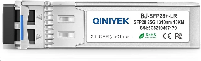 Alt view image 2 of 6 - 25GBASE-LR SFP28 SingleMode Transceiver,25G SFP28 Optical Transceiver Module,Compatible with Dell AA094688(SMF,1310nm,10km,DDM)