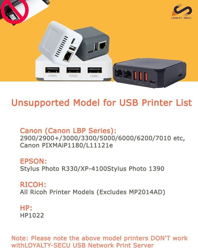 Alt view image 3 of 7 - WiFi USB Print Server, Wireless Network Print Server with RJ45 Port, Turns USB Printer into Network Printer for Windows