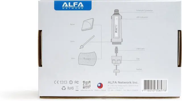 Alt view image 3 of 4 - ALFA Network Tube-UAC2 802.11ac Dual Band 2.4/5 GHz Outdoor Long Range Client USB Adapter
