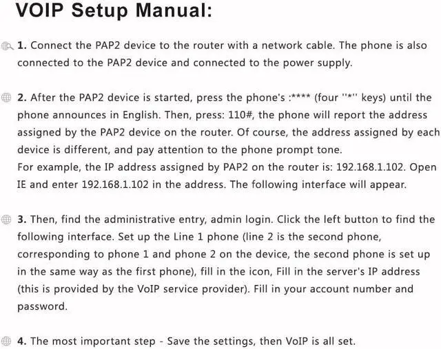 Alt view image 6 of 7 - VOIP Gateway 2 Ports SIP V2 Protocol Internet Phone Adapter with Network Cable for PAP2T (US Plug)