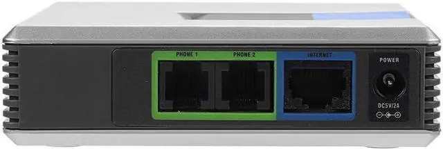 Alt view image 7 of 7 - VOIP Gateway 2 Ports SIP V2 Protocol Internet Phone Adapter with Network Cable for PAP2T (US Plug)