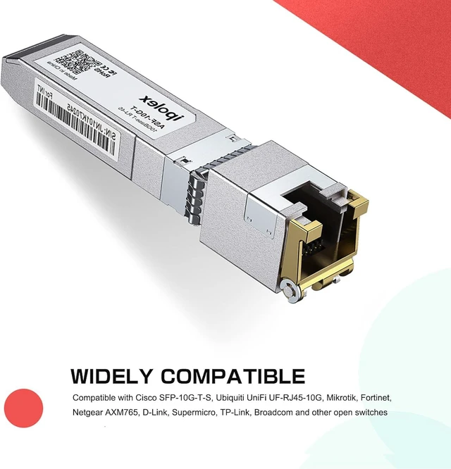 Alt view image 2 of 7 - ipolex SFP+ to RJ45 Transceiver, 10GBase-T Copper SFP+ Module, 1.25/2.5/5/10G RJ45 Transceiver Compatible for Cisco SFP-10G-T, Ubiquiti F-RJ45-10G, Mikrotik, Netgear, TP-Link, D-Link and More, 3 Pack