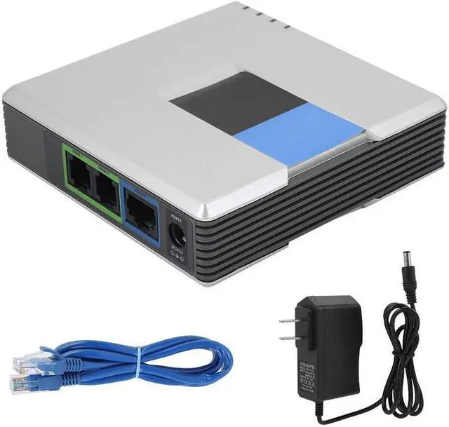 Alt view image 5 of 7 - VOIP Gateway 2 Ports SIP V2 Protocol Internet Phone Adapter with Network Cable for PAP2T (US Plug)