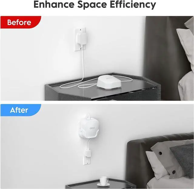 Alt view image 3 of 7 - XLTTYWL eero 7 Wall Mount Kit, erro 7 Mount Bracket Optimize Space&Cable Management Accessories eero WiFi 7 Compatible with eeros 7 Extender Dual-Band Mesh Wi-Fi 7 Router (White, 2 Pack)