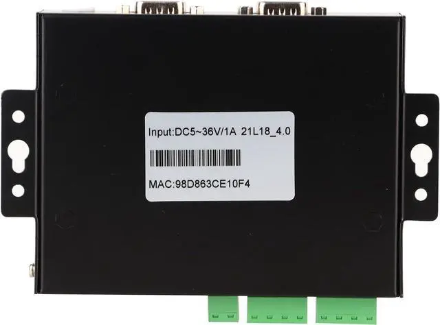 Alt view image 5 of 7 - Dual Serial Port Serial Server RS232 RS485 RS422, 5-36VDC Power Input, 2 Ethernet Ports - High Speed 230400bps, Secure TLS AES Encryption, Industrial Network Communication