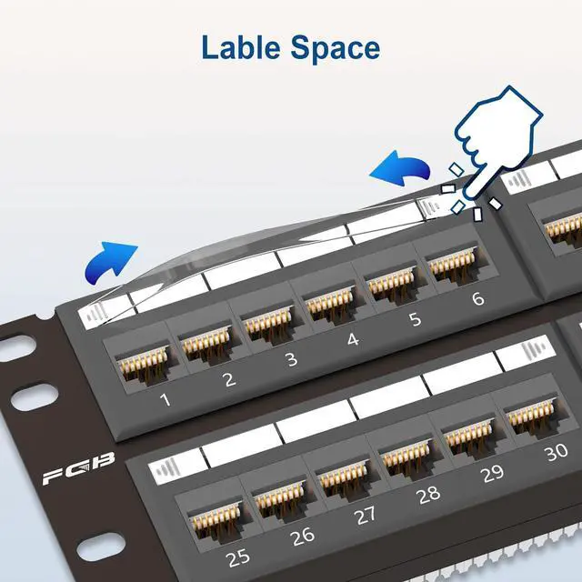 Alt view image 5 of 7 - FGB 1U 24 Port Patch Panel and 2U 48 Port Cat6 Patch Panel