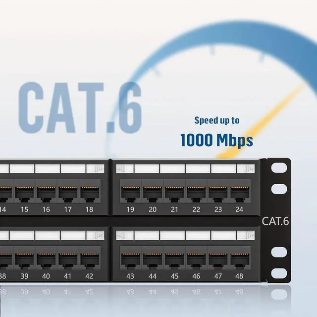 Alt view image 7 of 7 - FGB 1U 24 Port Patch Panel and 2U 48 Port Cat6 Patch Panel