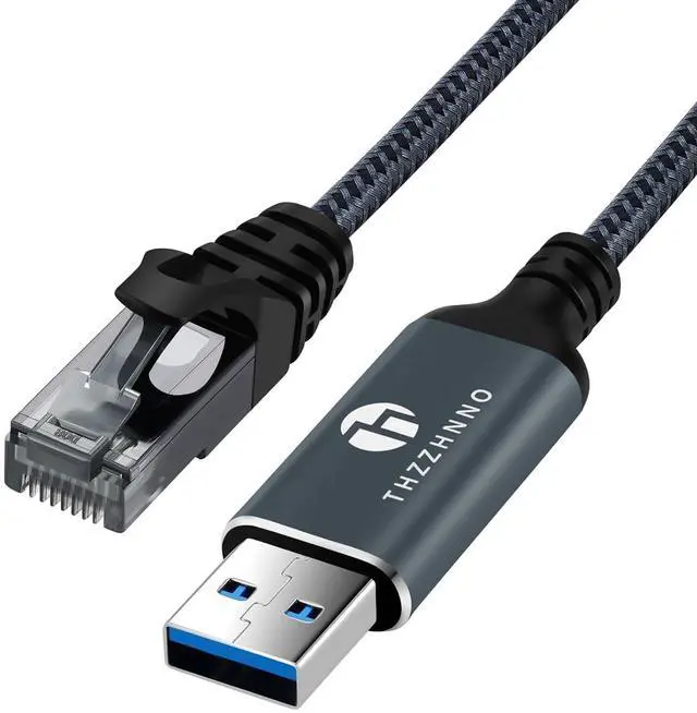 Main image of USB to Ethernet Cable 6.6FT USB 3.0 A to RJ45 Male Cable Directly Connected Gigabit LAN Network Compatible with Laptop PC MacBook Switch Windows 10/11 macOS Linux