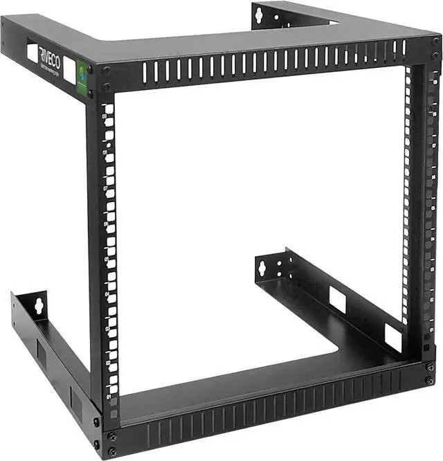 Main image of RIVECO 9U Wall Mount Rack for Network  17.7" Deep 2 Post Open Frame Racks Easy Assembly Firm Constructed for Stereo/Server/AV/Home Data Equipment Heavy Duty Black