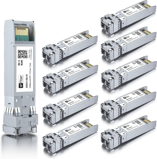 Alt view image 2 of 7 - 10 Pack 10Gb Singlemode Module with 1m OS2 LC to LC Fiber Cable, 10GBASE-LR Compatible for Cisco SFP-10G-LR, Meraki, Ubiquiti,Mikrotik, Netgear,D-Link and More