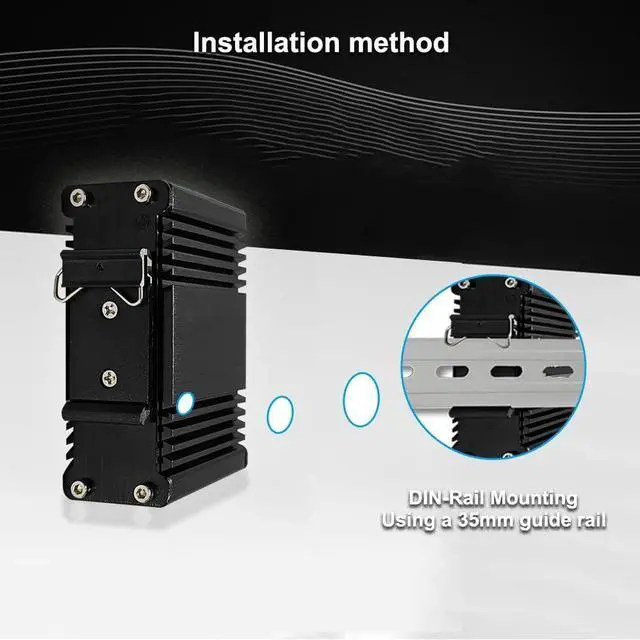 Alt view image 4 of 7 - Industrial Gigabit 30W PoE Injector IEEE802.3af/at 12~48VDC Redundant Power Input DIN-Rail 48V PoE+ Output Injector 10/100/1000Mbps Power Over Ethernet 40 to 80
