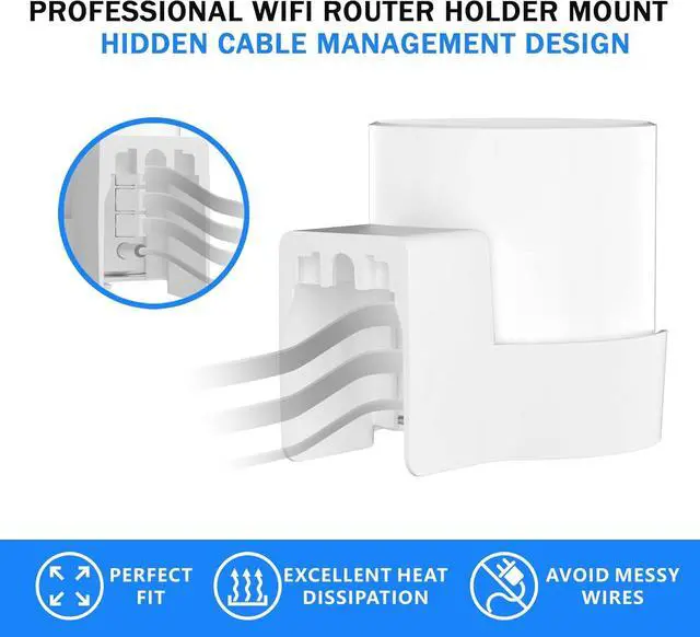 Alt view image 4 of 7 - SONGCHEER-Router Shelf Wall Mount for Tp Link Deco X20 X50 X60 X55 Deco Mesh WiFi 6 WiFi Router Holder Stand Bracket Shelf Cable Organizer with Screw Mounting Kit (2Pack)