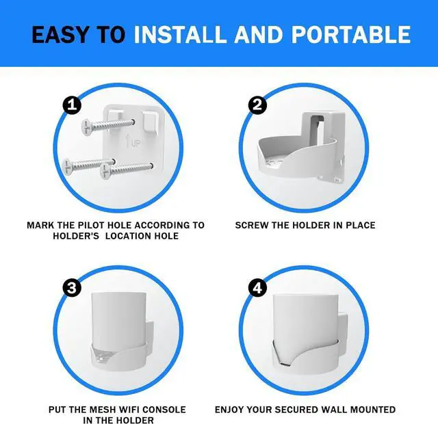 Alt view image 6 of 7 - SONGCHEER-Router Shelf Wall Mount for Tp Link Deco X20 X50 X60 X55 Deco Mesh WiFi 6 WiFi Router Holder Stand Bracket Shelf Cable Organizer with Screw Mounting Kit (2Pack)