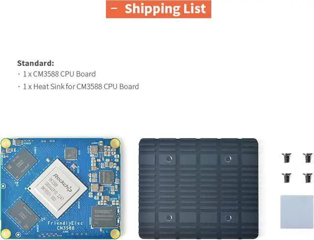Alt view image 2 of 7 - WayPonEV CM3588 NAS Network Storage CPU Module, 4/8/16/32GB RAM, up to 256GB eMMC, 8-core Rockchip RK3588 Chip 6.0TOPS NPU for Cloud Server, Laptop Alternatives and AI Deep Learning (8+64GB Module)