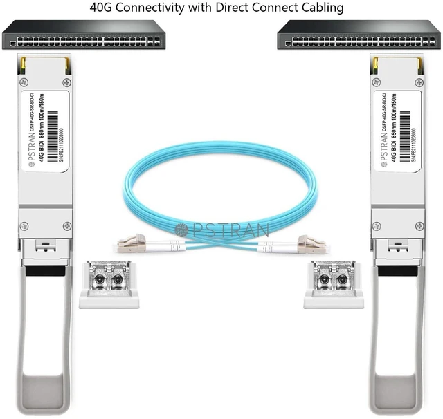 Alt view image 3 of 6 - 40GBASE-SR BiDi QSFP+ Optical Transceiver Module Compatible with Intel QSFP-40G-SR-BD 40GBASE-SR Bi-Directional MMF 832nm - 918nm 150m Duplex LC