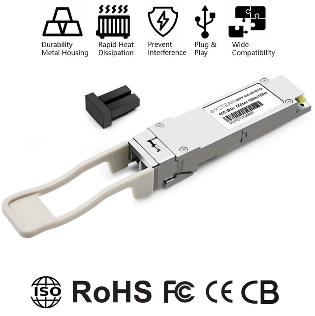 Alt view image 5 of 6 - 40GBASE-SR BiDi QSFP+ Optical Transceiver Module Compatible with Intel QSFP-40G-SR-BD 40GBASE-SR Bi-Directional MMF 832nm - 918nm 150m Duplex LC