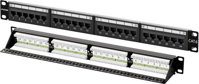 Alt view image 2 of 7 - FGB 1U 24 Port Patch Panel and 2U 48 Port Cat6 Patch Panel
