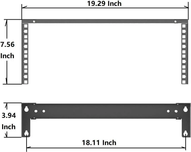 Alt view image 3 of 7 - 4U Folding 19 inches Wall Mount Simple Vertical Rack 2 Pack