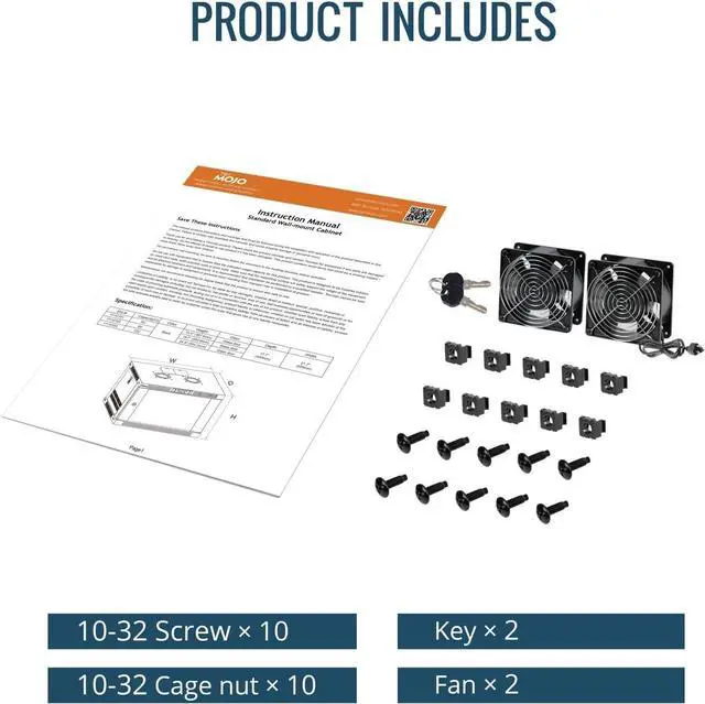 Alt view image 6 of 6 - Tecmojo 12U Wall Mount Rack with Thermostat, 17.7inch Depth Enclosed Server Cabinet with 2 Cooling Fans,Lockable Door & Hardware,12U Rack for 19inch Equipments,Glass Door