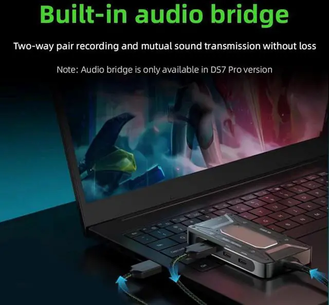 Alt view image 5 of 7 - 7 Port Adapter 5Gbps for DS7 USB C Earphones Devices 1000Mbps PD100W Multiple Function for Office and Home Use5 Gaming Live Streaming Adapter