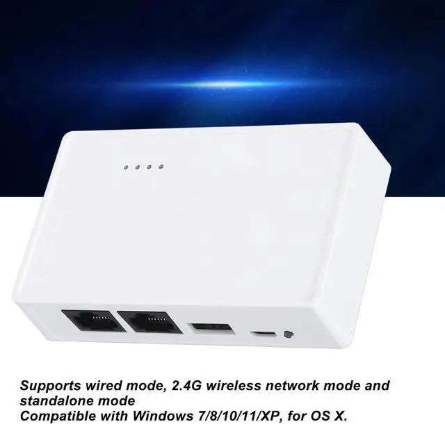 Alt view image 3 of 7 - USB Wireless Print Server, Convert USB Printer to WiFi Printer with 480Mbps USB2.0 Port and 100Mbps LAN Bridge, Support 4 Printers via USB Hub for OS X