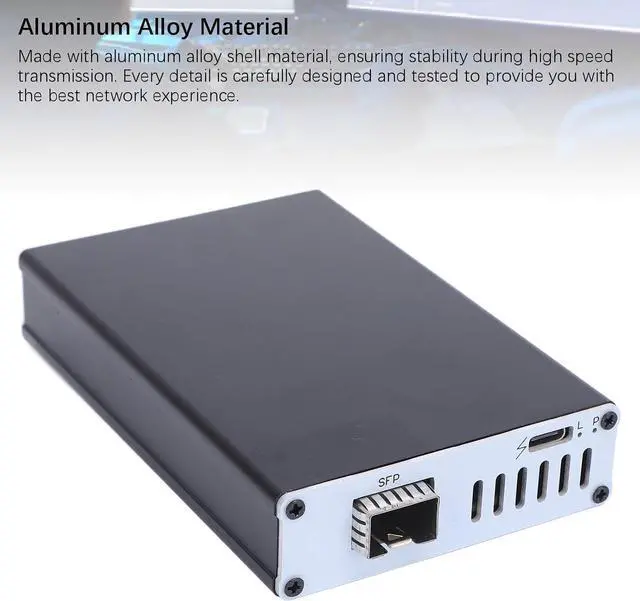 Alt view image 3 of 7 - 25G Network Card, High Speed USB4 SFP Optical Interface Network Adapter Plug and Play with Aluminum Alloy Shell, for OS X Systems (Single Port)