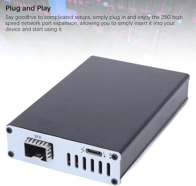Alt view image 4 of 7 - 25G Network Card, High Speed USB4 SFP Optical Interface Network Adapter Plug and Play with Aluminum Alloy Shell, for OS X Systems (Single Port)
