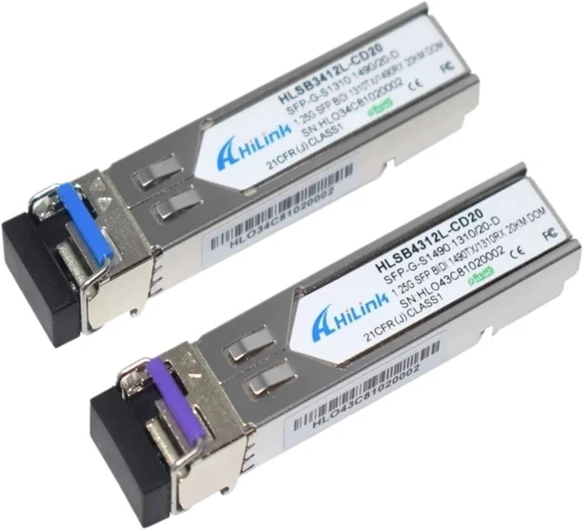 Main image of 1000BASE DWM BIDI SFP T1310nm/R1490nm 20KM LC/SC SFP Transceiver DOM (Color : 1 Pairs SC)