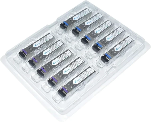 Alt view image 6 of 6 - 1.25G WDM 1000BASE T1310nm/R1550nm 60KM BIDI SFP LC/SC SFP Transceiver (Color : 2 Pairs SC)