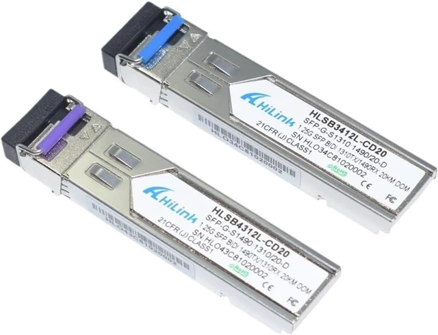 Alt view image 2 of 6 - 1000BASE DWM BIDI SFP T1310nm/R1490nm 20KM LC/SC SFP Transceiver DOM (Color : 1 Pairs SC)