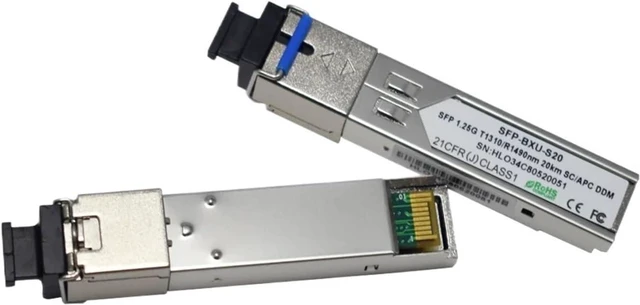 Alt view image 4 of 6 - 1000BASE DWM BIDI SFP T1310nm/R1490nm 20KM LC/SC SFP Transceiver DOM (Color : 1 Pairs SC)