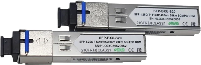 Alt view image 5 of 6 - 1000BASE DWM BIDI SFP T1310nm/R1490nm 20KM LC/SC SFP Transceiver DOM (Color : 1 Pairs SC)