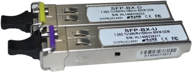 Alt view image 2 of 2 - 80KM Easy Compatible 1490/1550nm 1.25G SFP WDM SFP LC/SC Connector DDM
