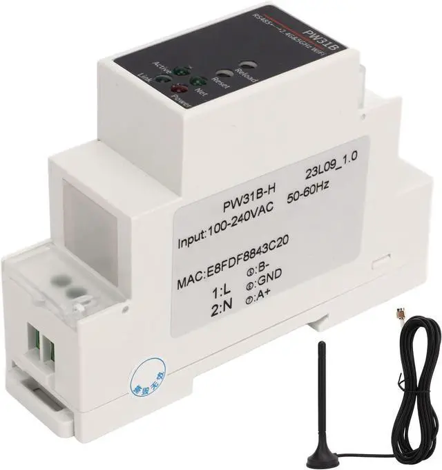 Main image of Tyenaza WiFi Serial Server, IoT R485 to 2.4 and 5Ghz WiFi Dual Band Rail Mount Serial Converter 100 to 240V