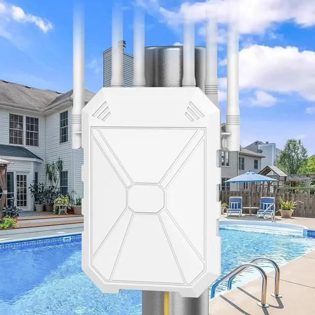 Main image of AC1200 Outdoor WiFi Extender, 5GHz and 2.4GHz Long Range Outdoor WiFi Access Point with 6 Antennas, Outdoor WiFi Extender Signal Booster, IP67 Weatherproof, Passive PoE, for Starlink, Camping, Yard