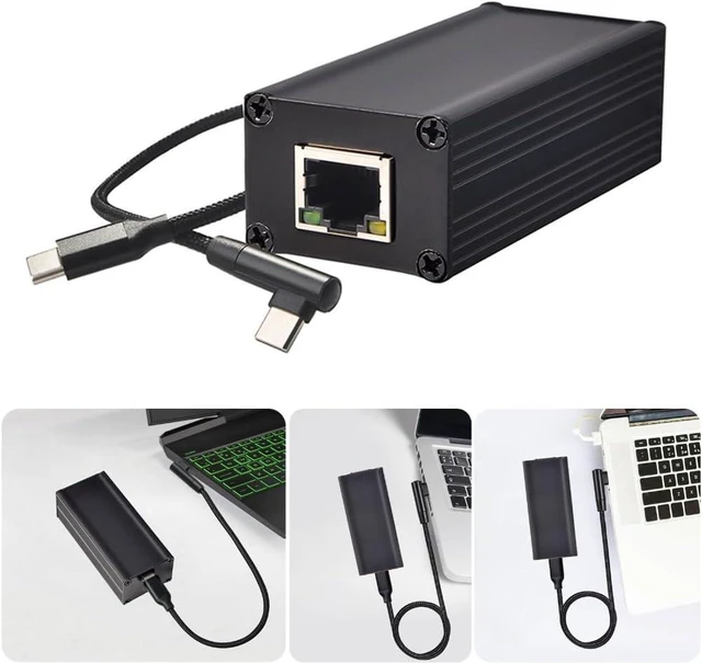 Alt view image 2 of 7 - 10/100Mbps Power Over Ethernet to USB C Converter for Smartphone USB C to Ethernet Adapter 10/100Mbps Ethernet Adapter f