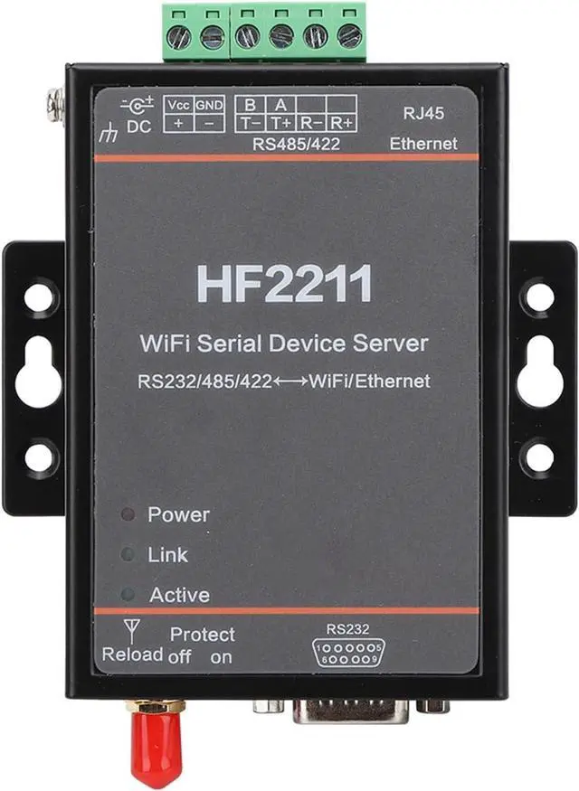 Alt view image 4 of 7 - Cocoarm Serial Server RS232 RS485 RS422 Ethernet Converter Module Network Converter Adapter HF2211 WiFi Ethernet DTU 5-36VDC with 230400 BPS for IP Telnet Modbus