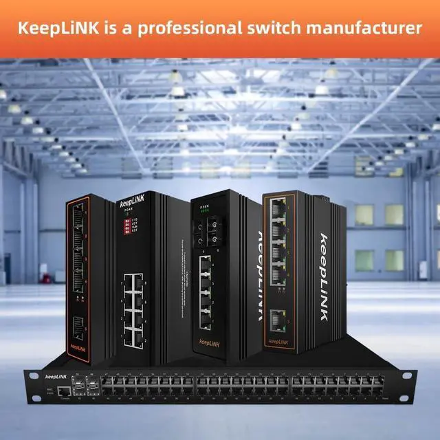 Alt view image 7 of 7 - 5 Port Industrial Gigabit Switch Unmanaged, Ethernet Din-Rail Switch, IP40 Operating Temperature Range of -30° 75°C (-22° 167°F)