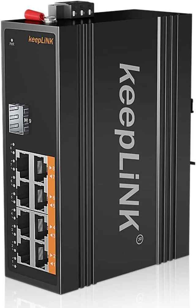 Main image of 8 Port Industrial PoE Switch Unmanaged, Gigabit PoE Switch with 8 PoE+ Ports @245w, 1 SFP Slot, DIN Rail Hardened Network Switch, IP40